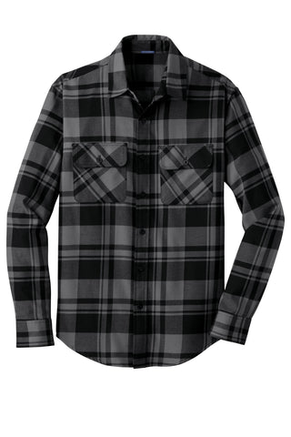 Port Authority Plaid Flannel Shirt (Grey/ Black)