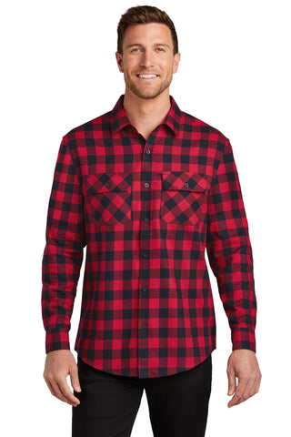 Port Authority Plaid Flannel Shirt (Red/ Black Buffalo Check)