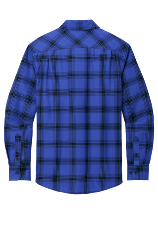 Port Authority Plaid Flannel Shirt (Royal/ Black Open Plaid)