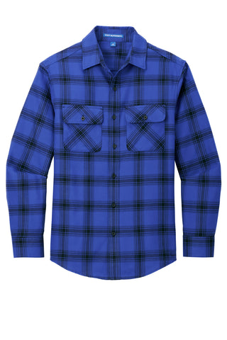 Port Authority Plaid Flannel Shirt (Royal/ Black Open Plaid)