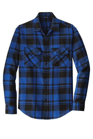 Port Authority Plaid Flannel Shirt (Royal/ Black)