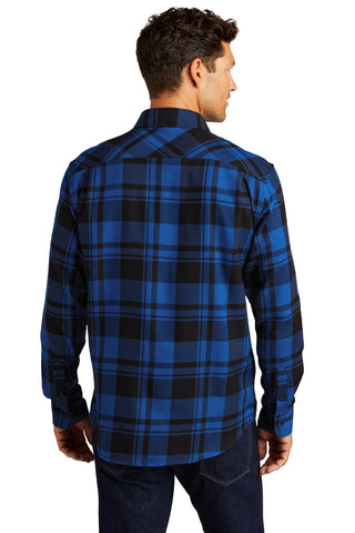 Port Authority Plaid Flannel Shirt (Royal/ Black)