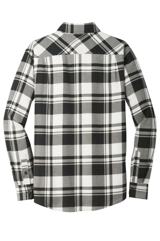 Port Authority Plaid Flannel Shirt (Snow White/ Black)