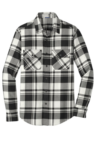 Port Authority Plaid Flannel Shirt (Snow White/ Black)