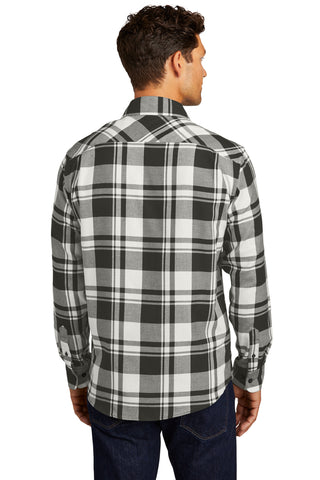 Port Authority Plaid Flannel Shirt (Snow White/ Black)