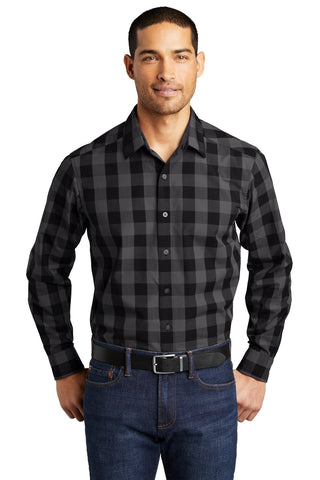 Port Authority Everyday Plaid Shirt (Black)