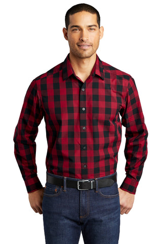 Port Authority Everyday Plaid Shirt (Rich Red)