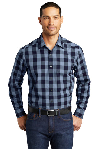 Port Authority Everyday Plaid Shirt (True Navy)