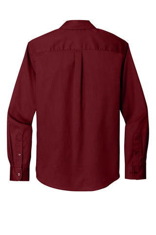 Port Authority Long Sleeve SuperPro React Twill Shirt (Burgundy)