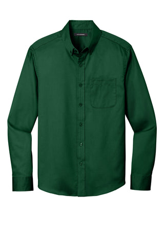 Port Authority Long Sleeve SuperPro React Twill Shirt (Dark Green)