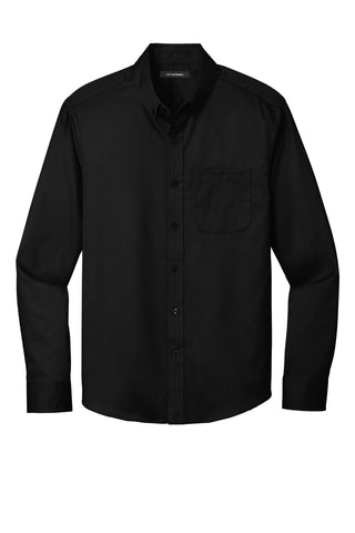 Port Authority Long Sleeve SuperPro React Twill Shirt (Deep Black)