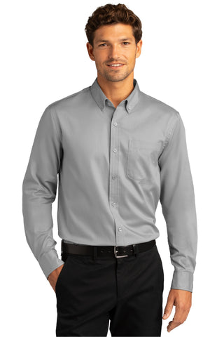 Port Authority Long Sleeve SuperPro React Twill Shirt (Gusty Grey)