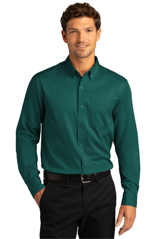 Port Authority Long Sleeve SuperPro React Twill Shirt (Marine Green)