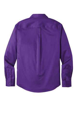 Port Authority Long Sleeve SuperPro React Twill Shirt (Purple)