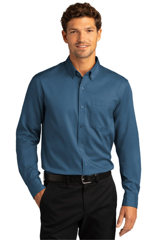 Port Authority Long Sleeve SuperPro React Twill Shirt (Regatta Blue)