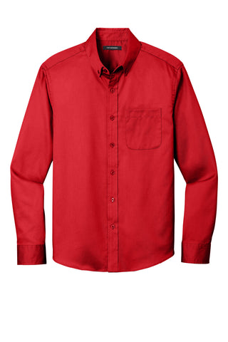 Port Authority Long Sleeve SuperPro React Twill Shirt (Rich Red)