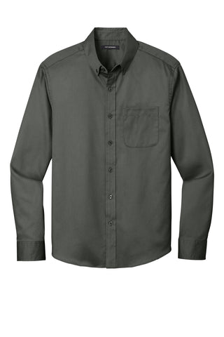 Port Authority Long Sleeve SuperPro React Twill Shirt (Storm Grey)