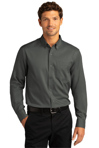 Port Authority Long Sleeve SuperPro React Twill Shirt (Storm Grey)