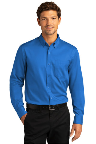 Port Authority Long Sleeve SuperPro React Twill Shirt (Strong Blue)