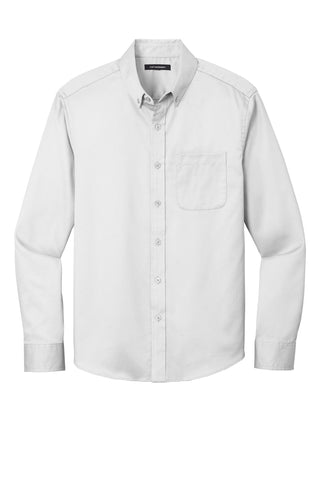 Port Authority Long Sleeve SuperPro React Twill Shirt (White)