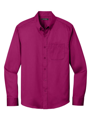 Port Authority Long Sleeve SuperPro React Twill Shirt (Wild Berry)