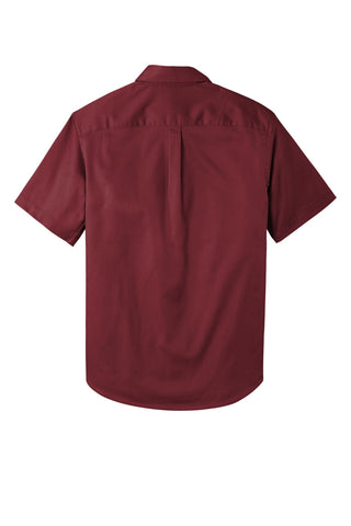 Port Authority Short Sleeve SuperPro React Twill Shirt (Burgundy)