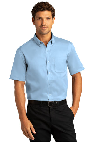 Port Authority Short Sleeve SuperPro React Twill Shirt (Cloud Blue)