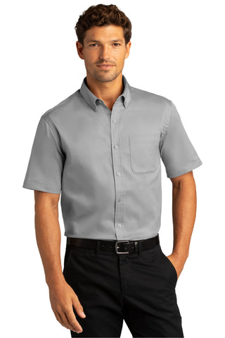 Port Authority Short Sleeve SuperPro React Twill Shirt (Gusty Grey)