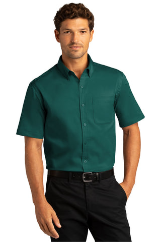 Port Authority Short Sleeve SuperPro React Twill Shirt (Marine Green)