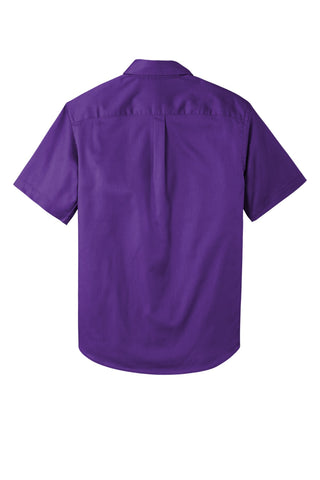 Port Authority Short Sleeve SuperPro React Twill Shirt (Purple)