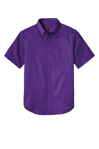 Port Authority Short Sleeve SuperPro React Twill Shirt (Purple)