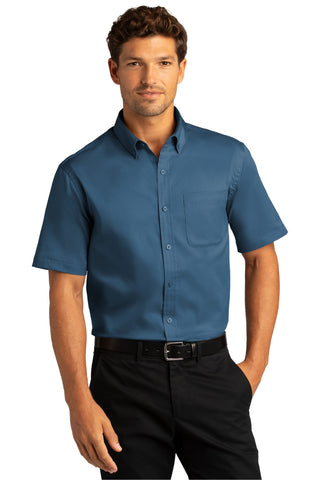 Port Authority Short Sleeve SuperPro React Twill Shirt (Regatta Blue)