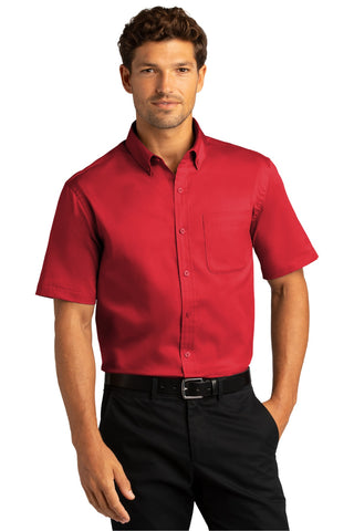 Port Authority Short Sleeve SuperPro React Twill Shirt (Rich Red)