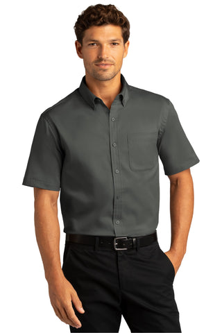 Port Authority Short Sleeve SuperPro React Twill Shirt (Storm Grey)