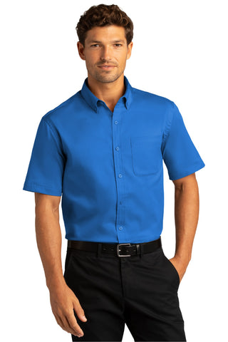 Port Authority Short Sleeve SuperPro React Twill Shirt (Strong Blue)