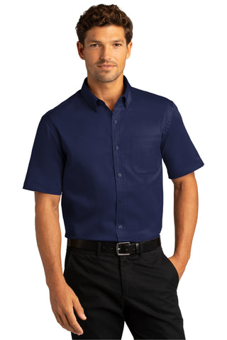 Port Authority Short Sleeve SuperPro React Twill Shirt (True Navy)