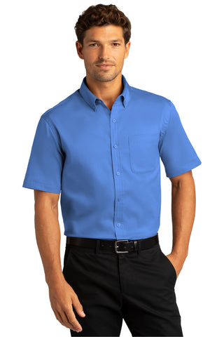 Port Authority Short Sleeve SuperPro React Twill Shirt (Ultramarine Blue)