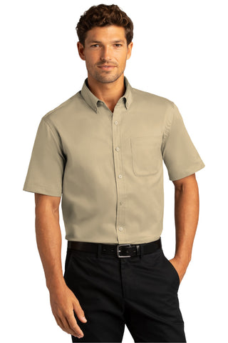 Port Authority Short Sleeve SuperPro React Twill Shirt (Wheat)