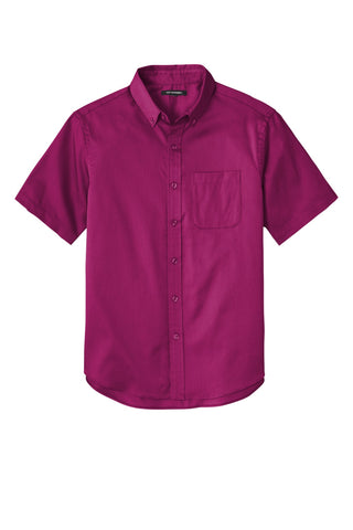 Port Authority Short Sleeve SuperPro React Twill Shirt (Wild Berry)