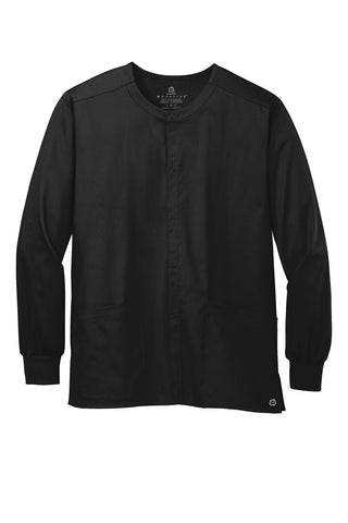 WonderWink Unisex WorkFlex Snap-Front Scrub Jacket (Black)