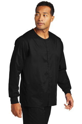 WonderWink Unisex WorkFlex Snap-Front Scrub Jacket (Black)