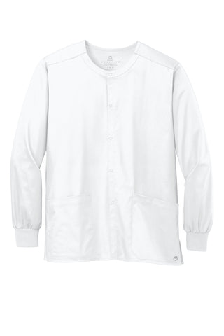 WonderWink Unisex WorkFlex Snap-Front Scrub Jacket (White)