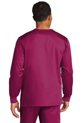 WonderWink Unisex WorkFlex Snap-Front Scrub Jacket (Wine)