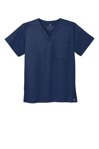 WonderWink Unisex WorkFlex Chest Pocket V-Neck Top (Navy)