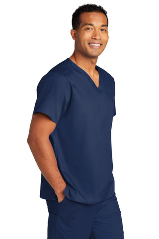 WonderWink Unisex WorkFlex Chest Pocket V-Neck Top (Navy)