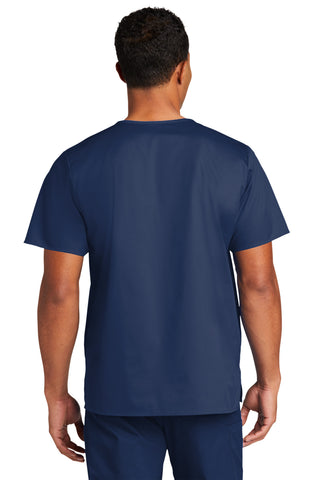 WonderWink Unisex WorkFlex Chest Pocket V-Neck Top (Navy)