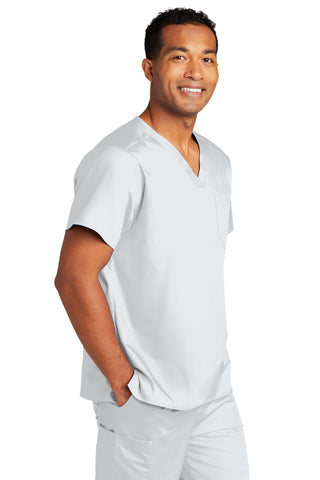 WonderWink Unisex WorkFlex Chest Pocket V-Neck Top (White)