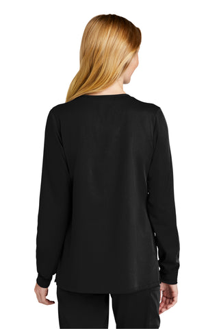 WonderWink Women's Premiere Flex Full-Zip Scrub Jacket (Black)