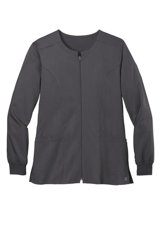 WonderWink Women's Premiere Flex Full-Zip Scrub Jacket (Pewter)