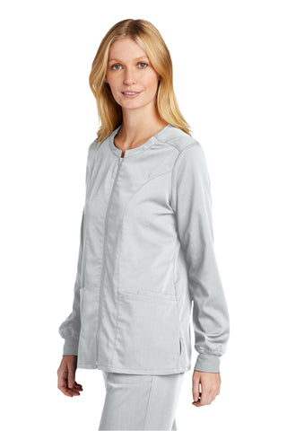 WonderWink Women's Premiere Flex Full-Zip Scrub Jacket (White)